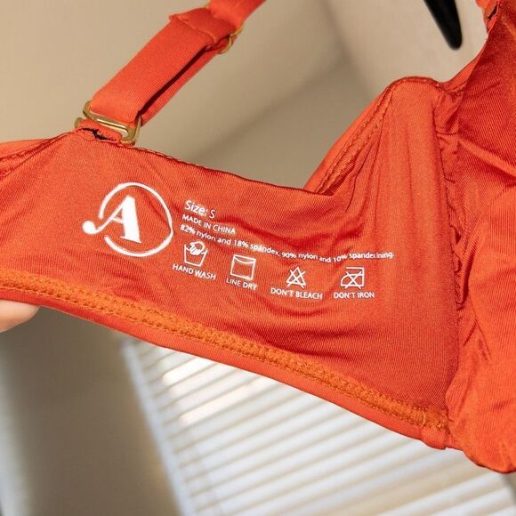 NWT Andie Terracotta‎ Orange Cartagena Strapless Swimsuit Top Size Small - Picture 6 of 6